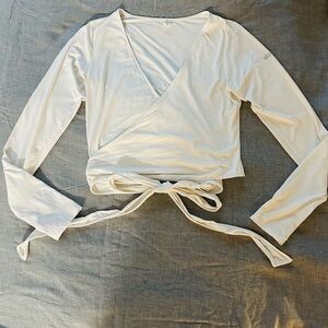 Alo White Wrap Top